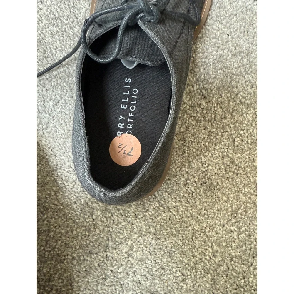 Perry Ellis Portfolio Clarkson Casual Gray Lace Up Oxford Shoes Sz 7.5‎ New